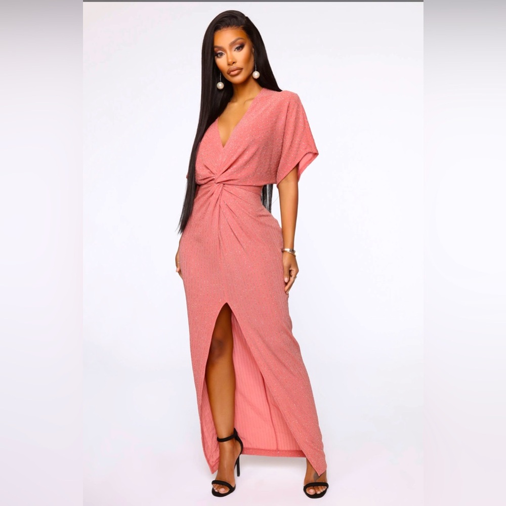Sparkly Peach Maxi Dress - Brand New - XS